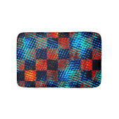 Xadrez azul, laranja, fake sujo ou manchado. バスマット (正面)