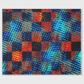 Xadrez azul, laranja, fake sujo ou manchado. ラッピングペーパー (フラット)