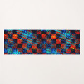 Xadrez laranja、azul、偽のsujo com manchas。 ヨガマット (正面(横))