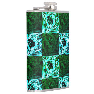 Xadrez verde e azul cedu ou ciano, com retangulos? フラスク