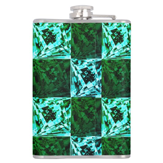 Xadrez verde e azul cedu ou ciano, com retangulos? フラスク (裏面)