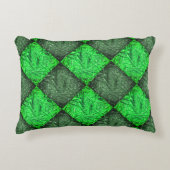 Xadrez verde falsa grama ou folhas de coqueiro. アクセントクッション (正面)