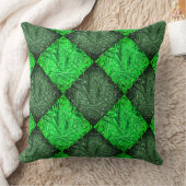 Xadrez verde falsa grama ou folhas de coqueiro. クッション (ブランケット)