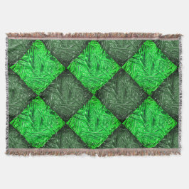 Xadrez verde falsa grama ou folhas de coqueiro. スローブランケット