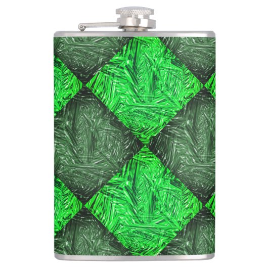 Xadrez verde falsa grama ou folhas de coqueiro. フラスク (正面)