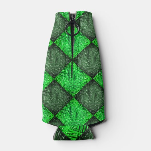 Xadrez verde falsa grama ou folhas de coqueiro. ボトルクーラー (裏面)