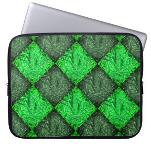 Xadrez verde falsa grama ou folhas de coqueiro. ラップトップスリーブ