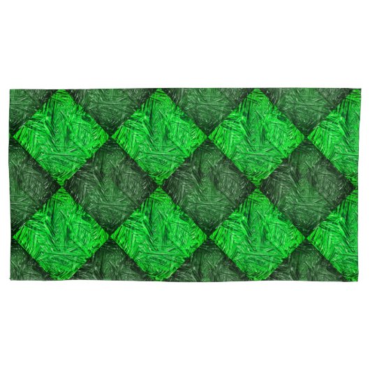 Xadrez verde falsa grama ou folhas de coqueiro. 枕カバー (正面左)
