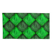 Xadrez verde falsa grama ou folhas de coqueiro. 枕カバー (裏面-右)