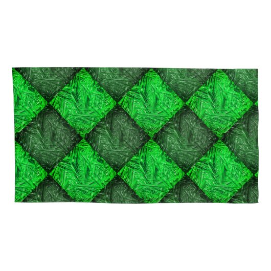 Xadrez verde falsa grama ou folhas de coqueiro. 枕カバー (裏面-右)