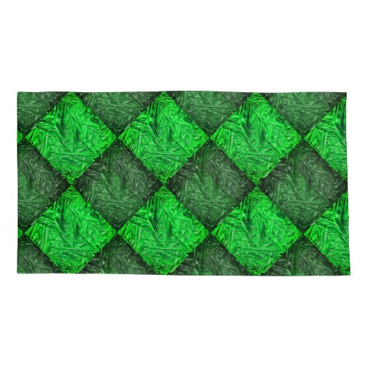 Xadrez verde falsa grama ou folhas de coqueiro. 枕カバー (裏面-左)