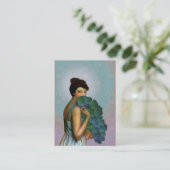 Xahara: 水および緑の1917ファッションのポートレート 名刺 (スタンド正面)