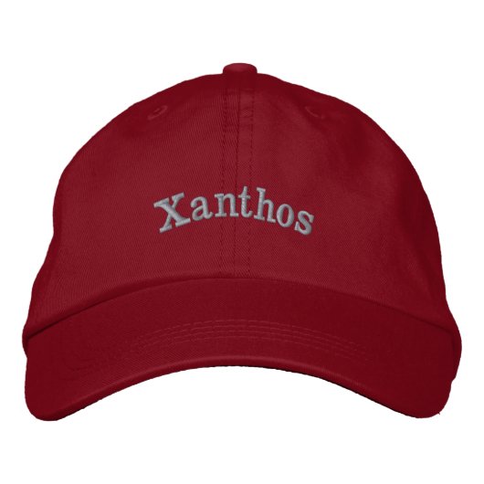 "Xanthos" Mens Name Embroidered, Embroidered Hat 刺繍入りキャップ (正面)
