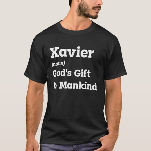 Xavierスマイルをこの名前おもしろい定義で作成 Tシャツ (正面)