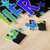 「XAVIER」ファーストネーム、おもしろい「ハッピーバースデー」 ジグソーパズル (側面)