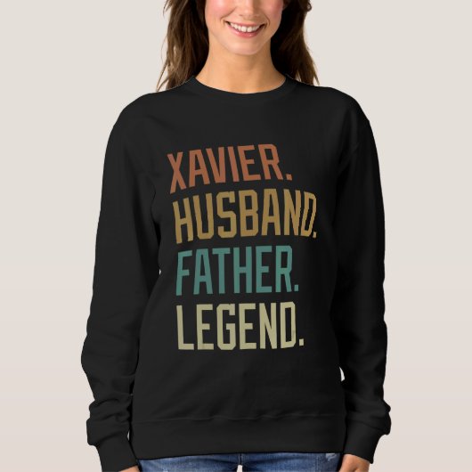 Xavier Husband Father Legend Father's Day Retro スウェットシャツ (正面)