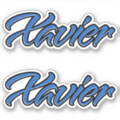 Xavier Name blue Aufkleber Sticker Stickerset シール (正面)