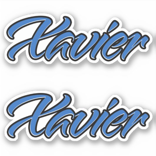 Xavier Name blue Aufkleber Sticker Stickerset シール (正面)
