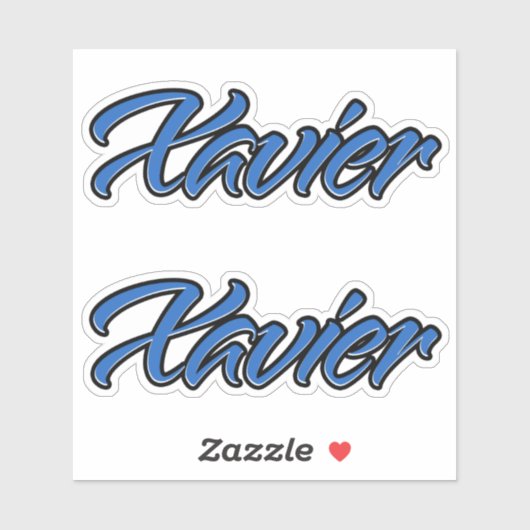 Xavier Name blue Aufkleber Sticker Stickerset シール (シート)