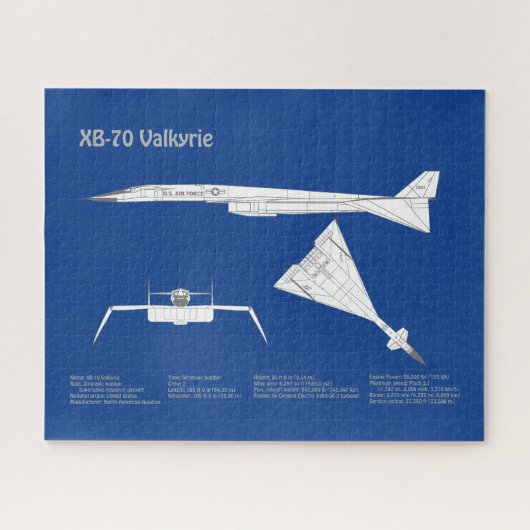 XB-70 Valkyrie – 飛行機の設計図の計画ABD ジグソーパズル (横)
