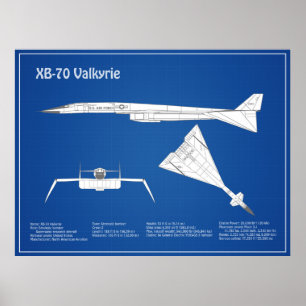 XB-70 Valkyrie – 飛行機の設計図の計画ABD ポスター