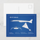 XB-70 Valkyrie – 飛行機の設計図の計画ABD ポストカード (正面/裏面)