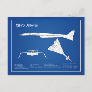 XB-70 Valkyrie – 飛行機の設計図の計画ABD ポストカード