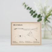 XB-70 Valkyrie – 飛行機の設計図プランSD ポストカード (スタンド正面)