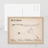 XB-70 Valkyrie – 飛行機の設計図プランSD ポストカード (正面/裏面)