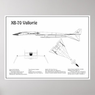 XB-70 Valkyrie – 飛行機設計図プランBD ポスター