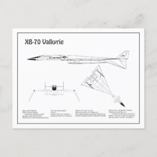 XB-70 Valkyrie – 飛行機設計図プランBD ポストカード