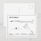 XB-70 Valkyrie – 飛行機設計図プランBD ポストカード (正面/裏面)