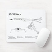 XB-70 Valkyrie – 飛行機設計図プランBD マウスパッド (マウス)