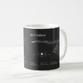 XB-70 Valkyrie – 飛行機設計図PD コーヒーマグカップ (正面右)