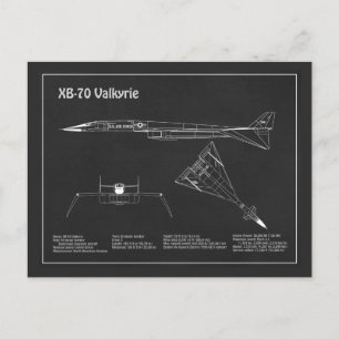 XB-70 Valkyrie – 飛行機設計図PD ポストカード