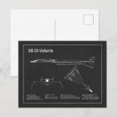 XB-70 Valkyrie – 飛行機設計図PD ポストカード (正面/裏面)