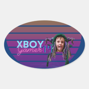 XBoyGamerステッカー 楕円形シール