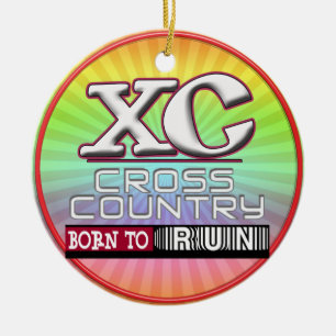 XCあずき色を走ること生まれるクロス・カントリーのモットー セラミックオーナメント
