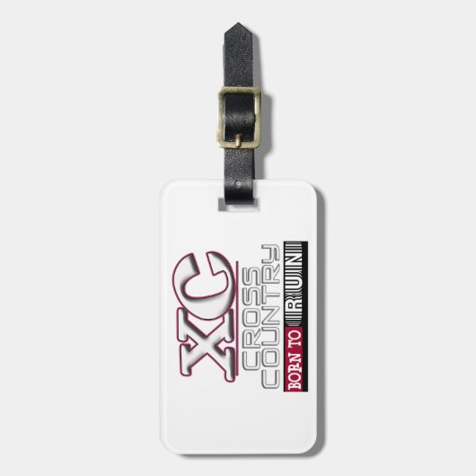 XCあずき色を走ること生まれるクロス・カントリーのモットー ラゲッジタグ (正面縦)