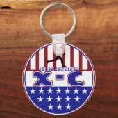 XCクロスカントリーパトリオティックアメリカの色 キーホルダー (正面)