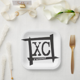 XCクロスカントリーランナーテーマ紙プレート ペーパープレート