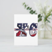 XCクロスカントリー米国旗包まれた ポストカード (スタンド正面)