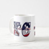 XCクロス・カントリー愛国心が強い米国の旗 コーヒーマグカップ (正面左)
