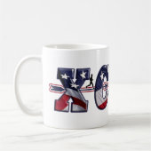 XCクロス・カントリー愛国心が強い米国の旗 コーヒーマグカップ (左)