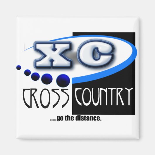 XCモットー – 距離を移動 – CROSS COUNTRY マグネット (正面)