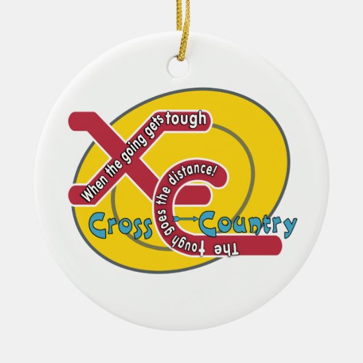 XC堅いモットー-クロス・カントリー セラミックオーナメント (正面)