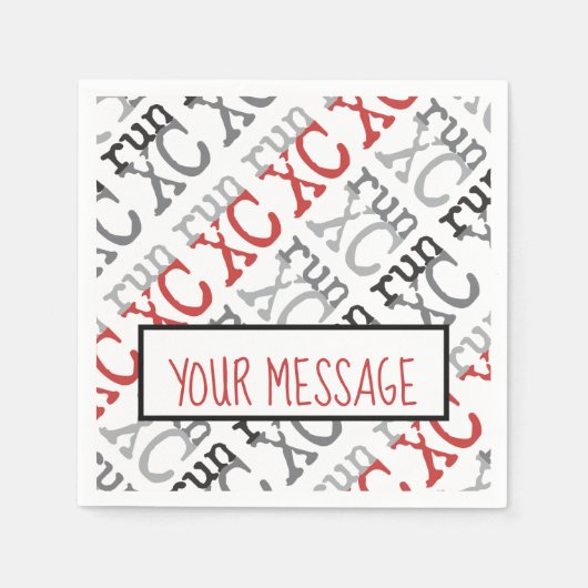 XC – クロス走カントリー走の紙ナプキンス スタンダードカクテルナプキン (正面)