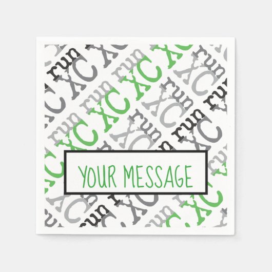 XC – クロス走カントリー走の紙ナプキンス スタンダードカクテルナプキン (正面)