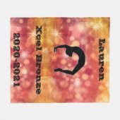 Xcelブロンズガールズジムティックスカスタムブランケット フリースブランケット (正面(横))