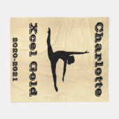 Xcel金ゴールド体操ガールズフリースブランケット フリースブランケット (正面(横))